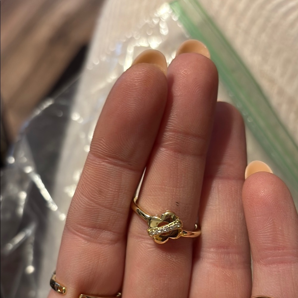 Gold plated Ring with CZ Accent